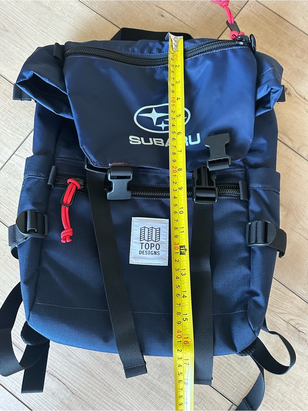 Topo Designs Navy Roll-Top Backpack with Subaru Logo - Picture 7 of 7